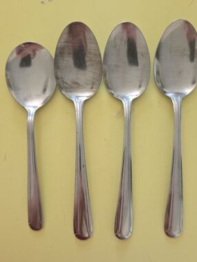 4 Stainless Steel Dining Spoons